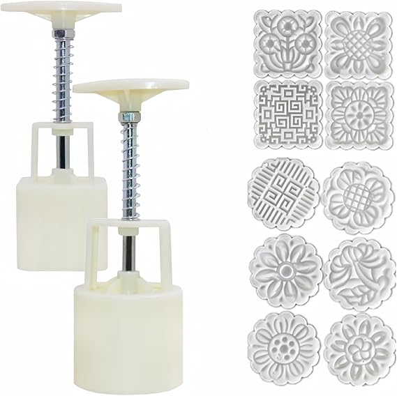 2 Pack Mooncake Mold Press for Moon Cake Baking Cookie Pastry