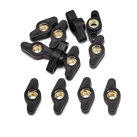 M6 Wing Knobs T Knobs Hand Screw Nut Thumb Screw, Black, 12 Pack