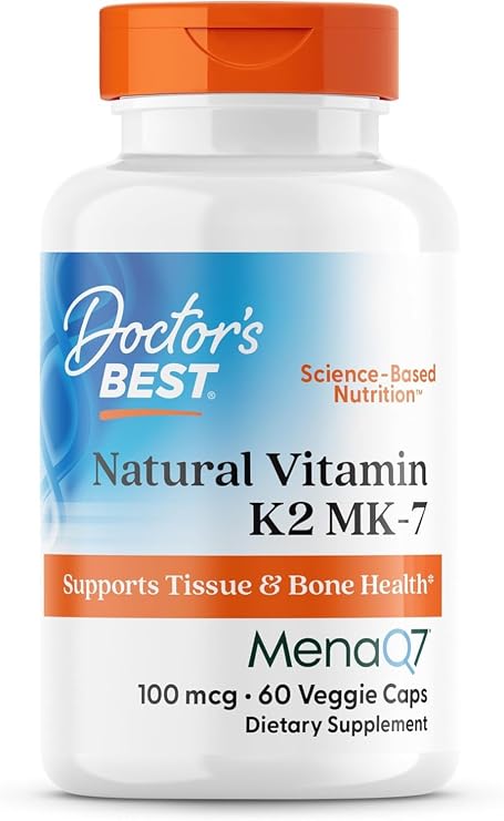 Doctor's BEST Natural Vitamin K2 MK7 Supplement, Non GMO, 60 Veg Caps