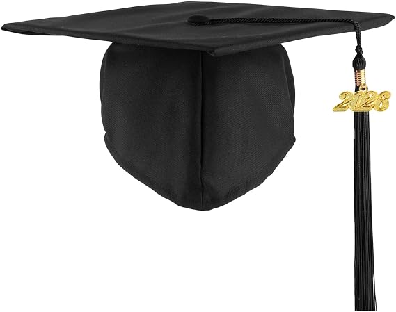 Unisex Adult Matte Graduation Cap with Tassel 2026/2027,12 Colors
