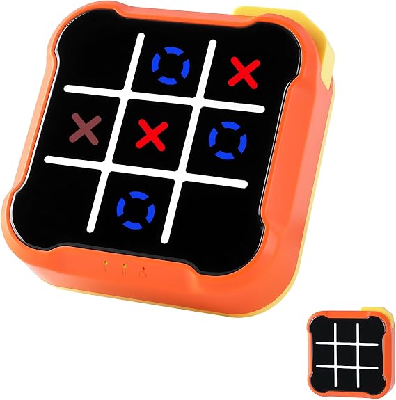Tic Tac Toe, 4 in 1 Handheld Educational Game Machine, Electronic Tic Tac Toe Game for Education and Memory Growth, Home, Toy Board Game for Kids and Adults (no Battery