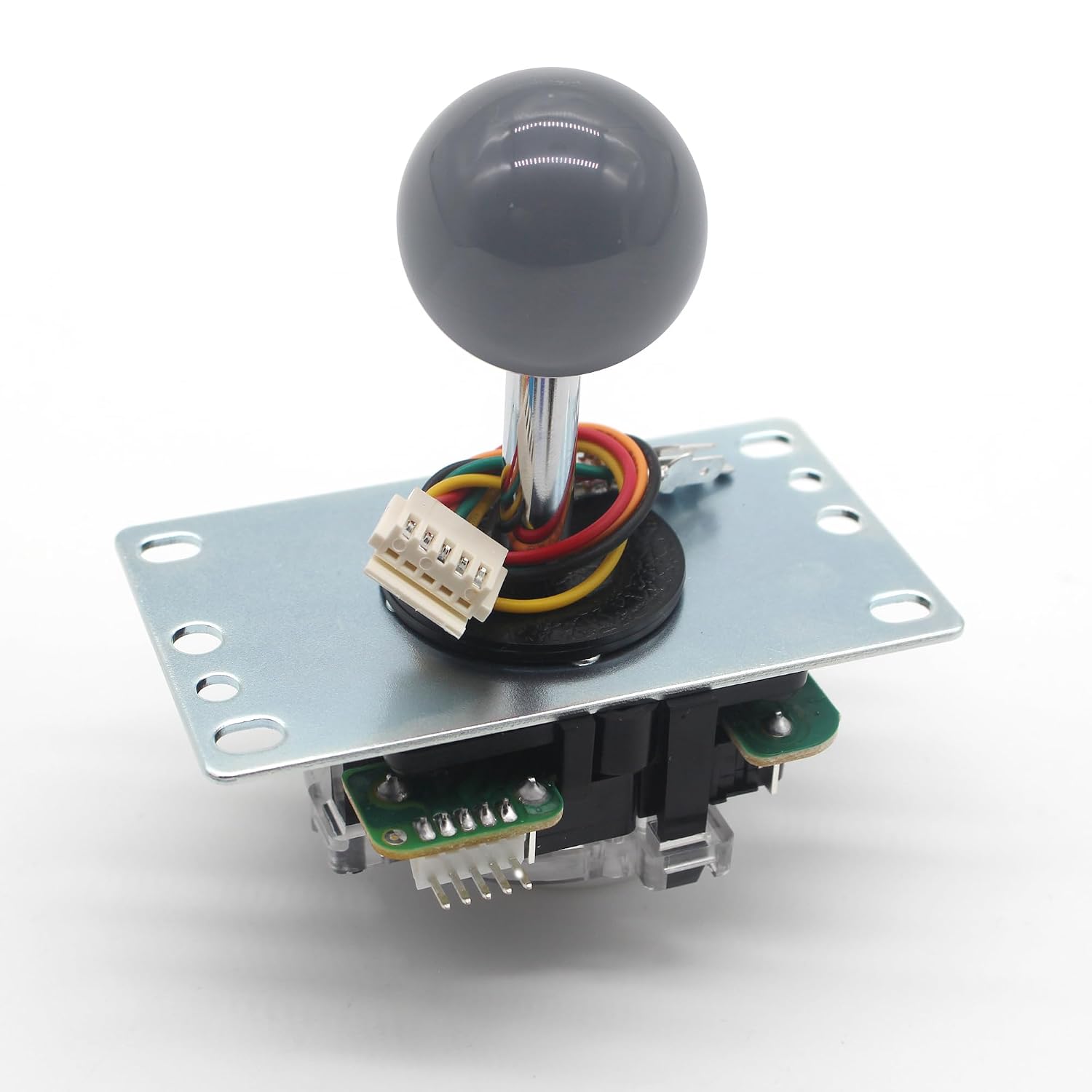 UYXOERA Sanwa JLF-TP-8YT Arcade Joystick, 4 & 8 Way Adjustable, Red Ball Top, Compatible with Mad Catz SF4 Tournament Gray