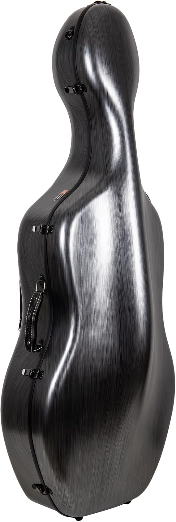 Crossrock Poly Carbon Cello Case for 4/4 Full-Size | Matte Black Finish, Wheels, Lightweight & Durable Best for School Orchestra & Student Musicians