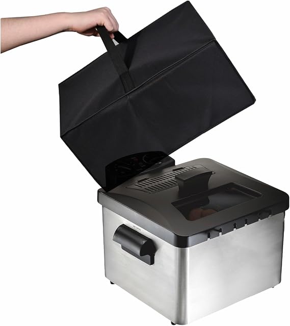 AF-WAN 4.5L Deep Fryer Cover, Water Resistant, Dustproof, 600D Nylon, Foldable, Black