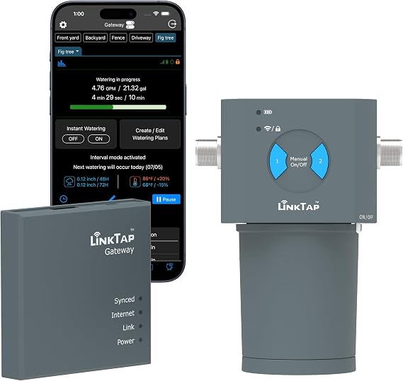LinkTap 2-Zone Smart Irrigation Controller & Gateway, Weather Adaptive