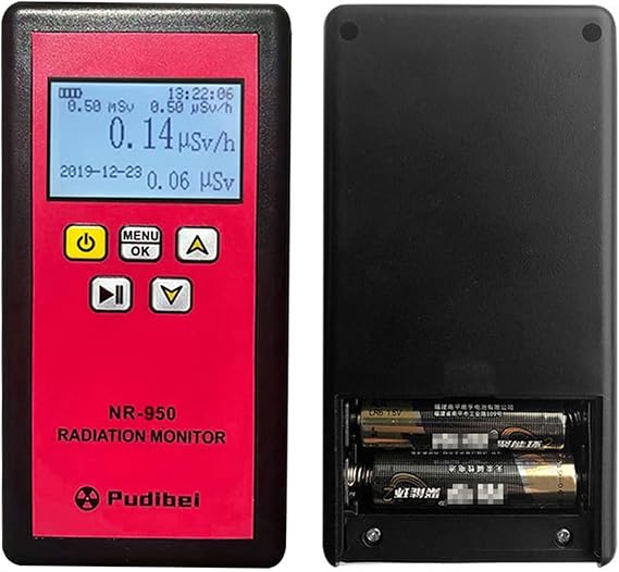Handheld Geiger Counter Nuclear Radiation Meter Portable Dosimeter X Ray Gamma Beta Detector for Home Lab Travel Safety