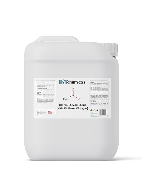 Glacial Acetic Acid 99.9% Concentration - High Purity Vinegar for Industrial & Home Use, Made in USA by DIY Chemicals - 5 Gallon (640 fl oz)