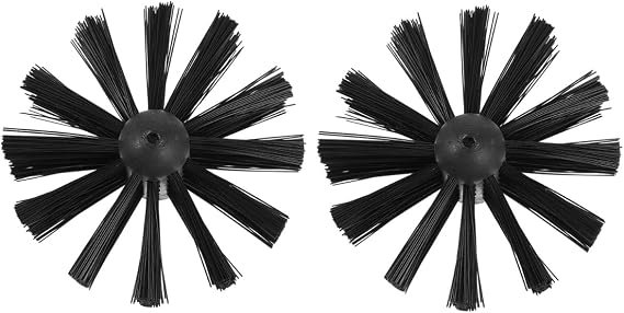 DOITOOL 2 Pcs 4 Inch Chimney Brush Head, Fireplace Cleaner Dryer Vent Cleaner, Flexible Nylon Chimney Sweep Cleaning Brush for Fireplace, Vent Pip, Stove Pipes, Works with Most Rod Sets