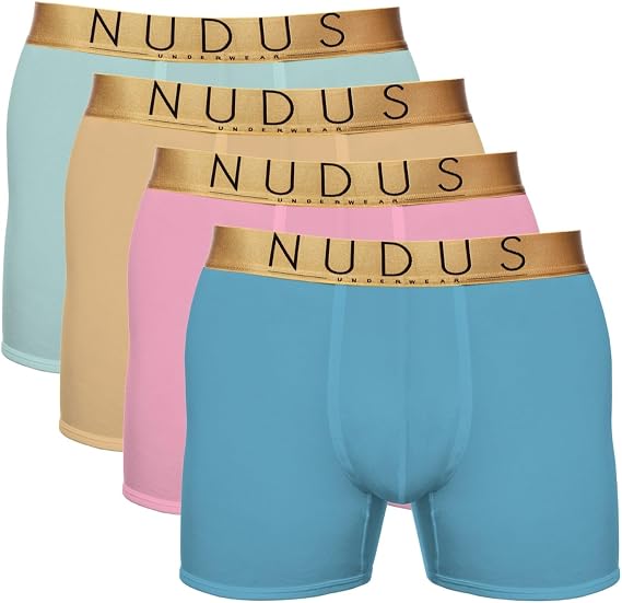 NUDUS Bamboo Rayon Underwear for Men - 4 Pack Premium Men's Double Pouch Underwear - Sexy Mens Underwear Gift Set