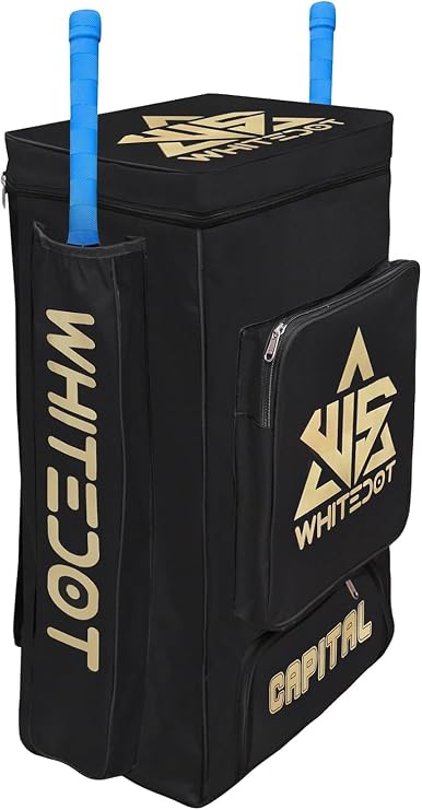 Whitedot Capital 1.0 Cricket Kitbag - Suitable for junior and begginer players - Black