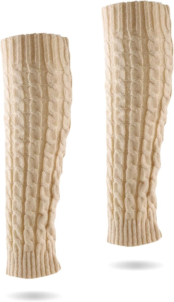 Peecabe Women Leg Warmers Knee High Twist Knit Neon Party Socks Fall Winter