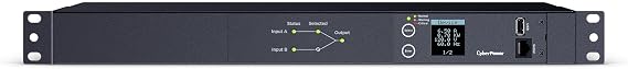 CyberPower PDU24002 Metered ATS PDU | 100-120V, 20A (Derated to 16A), 10 Outlets, 1U Rackmount