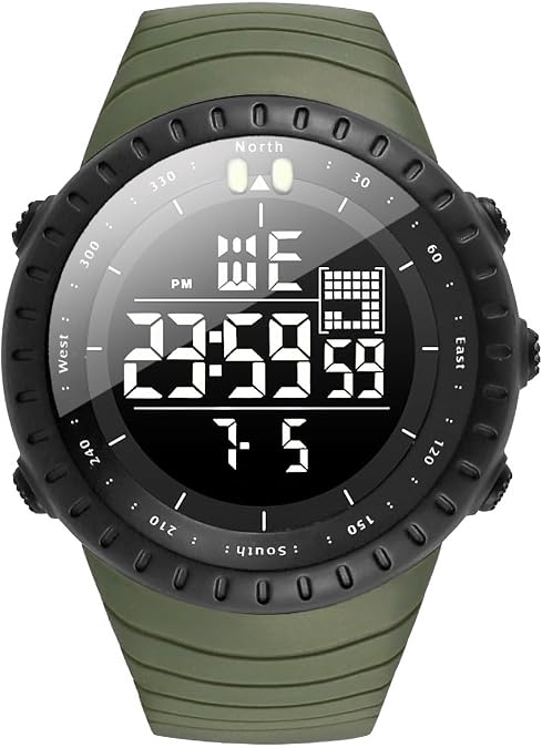 KXAITO Men's Watches Sports Outdoor Waterproof Military Digital Watch Date Multi Function Tactics LED Face Alarm Stopwatch for Men 6256