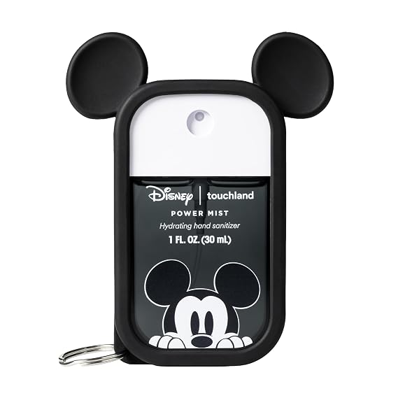 Touchland Disney x Mouse Hand Sanitizer & Case Set Travel Size | TSA ready Power Mist with skincare benefits. Disneyland-ready collectible bag charm case with Wild Watermelon scent.