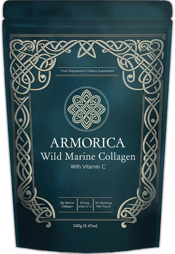 Marine Collagen Powder with Vitamin C Hydrolyzed for Optimal Absorption | Unflavored & Easily Dissolves | Non-GMO & Microplastic Tested | Skin, Hair & Joint Support | 240g (30 Servings)
