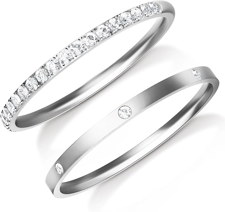 ZOOROO 2-Pack Stackable Bands for Oura Ring 5/Oura Ring 4/Oura Ring 3 Stack