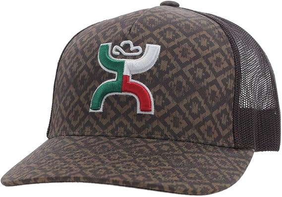 HOOEY Boquillas Adjustable Snapback Hat Mexican Flag, 5-Panel Breathable Mesh Baseball Cap, Trucker Hat for Men and Women