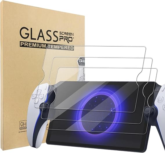 WD&CD 3 Pack Screen Protector Compatible with PlayStation Portal Remote Player 8 inch, Tempered Glass Film Replacement for PlayStation 5 Portal Handheld【Anti Scratch 】【Anti Bubble】【High Definition】
