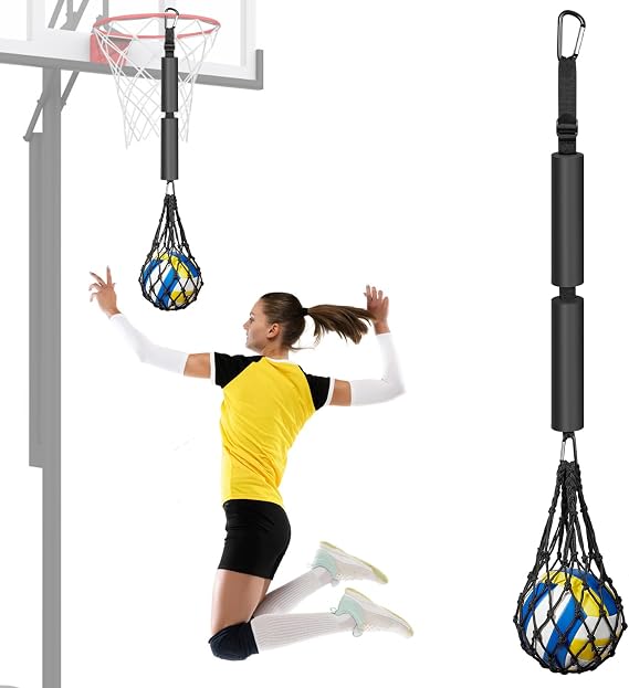 Volleyball Spike Trainer, Volleyball Training Aids, Volleyball Attack Trainer, Adjustable Volleyball Spiking Training System can Improve Your Serving, Jumping, Arm Speed and Spiking Power