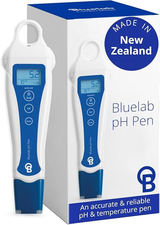 Bluelab pH Pen - 0.1 pH Accurate - Durable Double Junction Probe | Waterproof and Floats - Auto Temperature Compensation - Made in NZ
