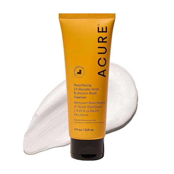 Acure Resurfacing 1% Glycolic Acid & Unicorn Root Cleanser - 4 fl oz