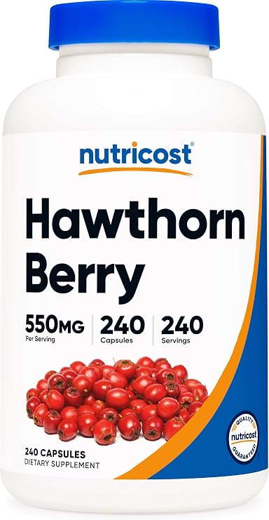 Nutricost Hawthorn Berry Capsules 550mg, 240 Capsules, Gluten-Free | Vegetarian Friendly, GMO-Free
