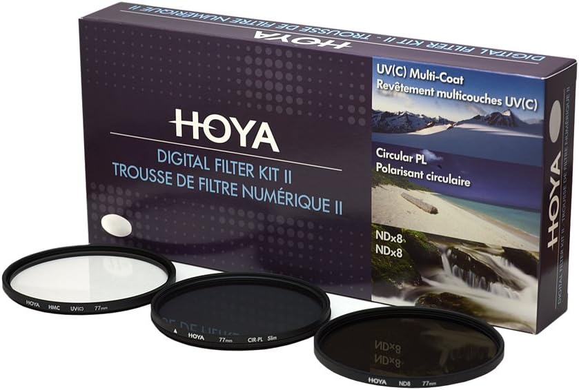 Hoya Digital Filter Kit Including Circular Polarising Filter  ND Filter NDx8  HMC-C UV Filter