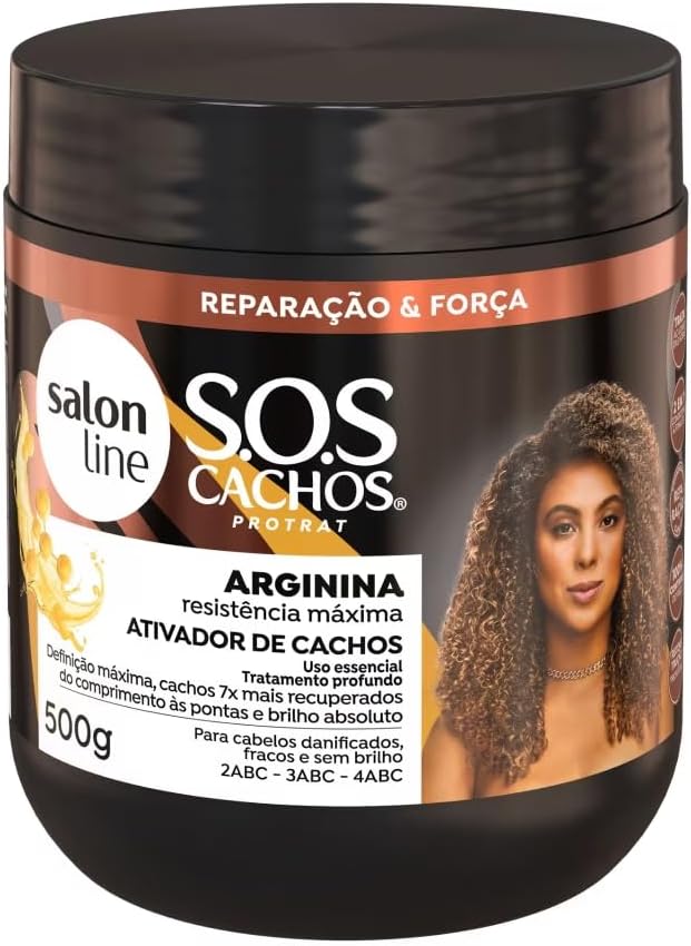 Linha Tratamento SOS Cachos Salon Line - Ativador De Cachos Reconstrucao 500 Gr - Salon Line Treatment SOS Curls Collection - Restoration Curl Activator Net 520ml