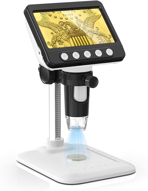 Coin Microscope, 4.3" LCD USB Digital 1000X 1080P Coin Magnifier