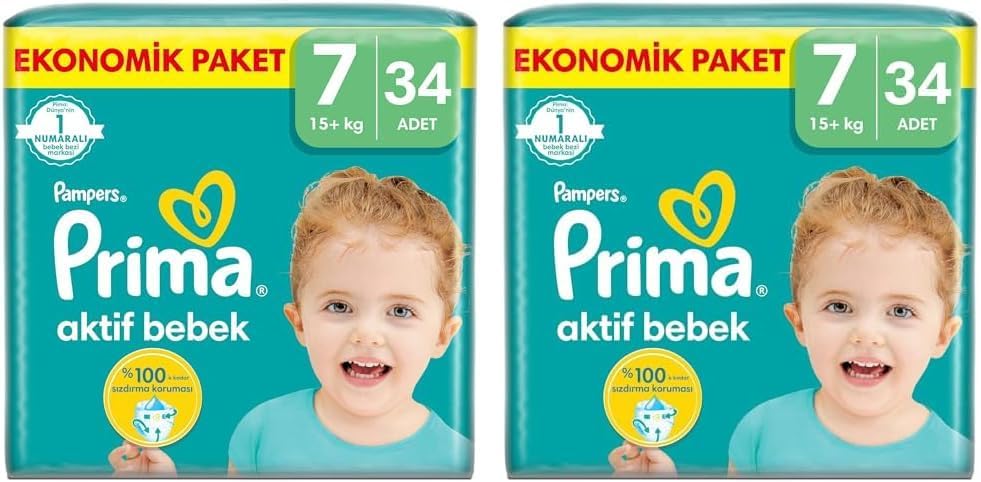 Prima Diaper Active Baby Size 7 34 Pieces XX Large Opportunity Package 2 packs