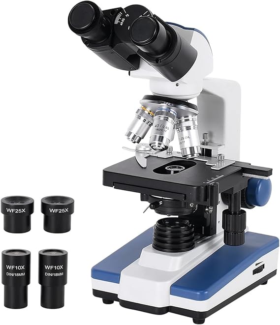 Microscope, 40X-1600X Professional Biological Compound Microscope Adjutable Light Mechanical XY 3D Stage For Educational Medical Science Lab,Lab & Scientific Products