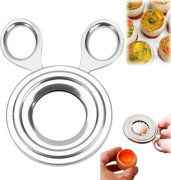 Egg Topper Cutter – Stainless Steel Egg Opener for Soft & Hard Boiled Eggs, Clean Precise Eggshell Removal, Easy Shell Cutter for Breakfast, Kitchen, Restaurant, Eggs Shell Remover Scissors Tool