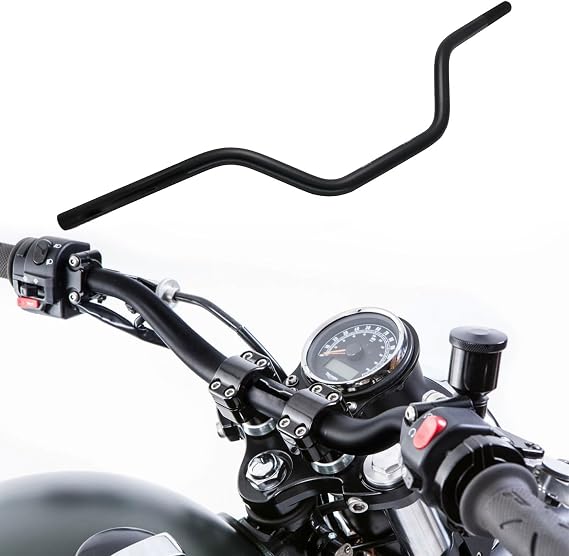 7/8" 22mm Motorcycle Mid Handlebars Motorbike Handle Bars Universal -Black | Motorcycle Handlebar Handle Bars for All Motorcycle which the clamp 7/8" 22mm