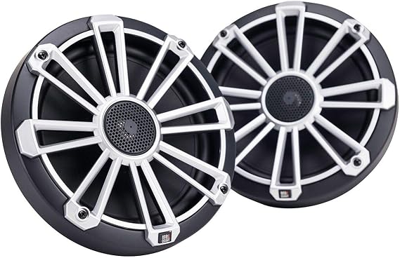 MB Quart NP1-120 Nautic Premium Waterproof Speakers (Black, Pair) Marine Grade Speakers, Boat, RV, and Off-Road Vehicle Marine Audio, 3 Grill Colors (Black, Silver, White), 140 Watts, 8 Inch