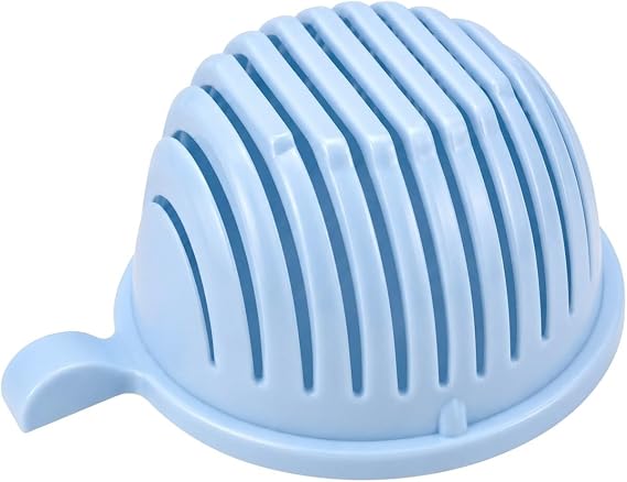 Salad Chopper Bowl with Slits, Fruit Vegetable Cutter, Blue