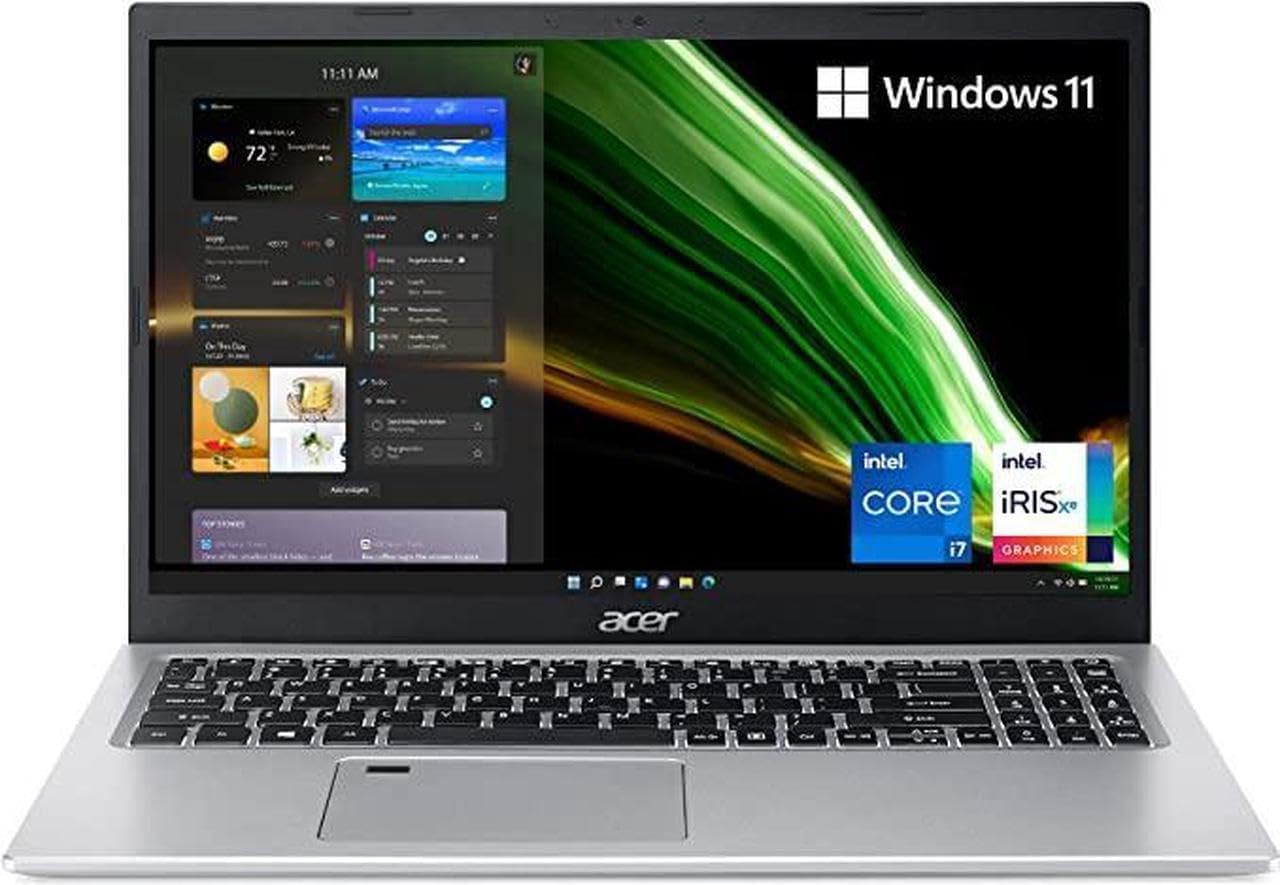 acer Aspire 5 15 Laptop 2022 15.6” FHD 1920 x 1080 Intel Core i7-1165G7, 4-core, Intel Iris Xe Graphics, 16GB DDR4, 2TB SSD, Backlit Keyboard, Fingerprint, Wi-Fi 6, Bluetooth 5.1, Windows 10 Home