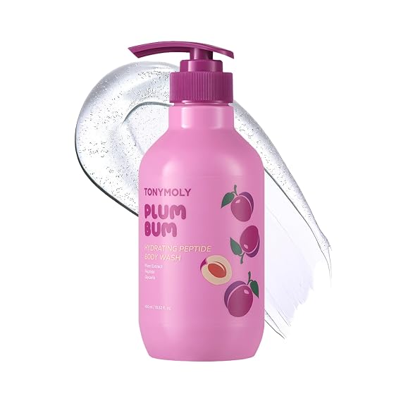 TONYMOLY Plum Bum Peptide & Glycerin Korean Body Wash for Women, 13.5 fl oz