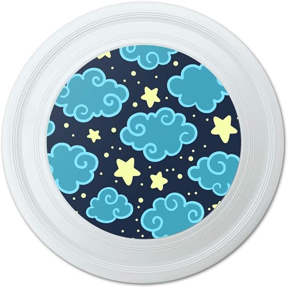 GRAPHICS & MORE Nighttime Sky with Clouds and Stars Pattern Novelty 9" Flying Disc