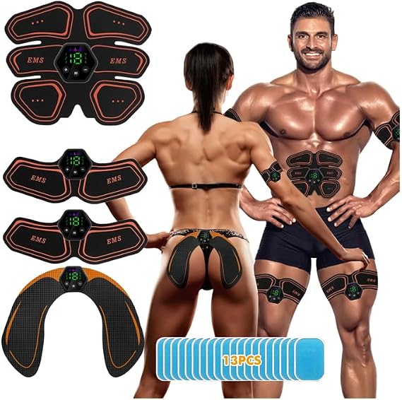 EMS Muscle Stimulator, Abs Trainer Muscle Stimulator with 6 Modes & 19 Intensities, Tactical X Abs Stimulator Full Body Ab/Arm/Hip Trainer for Men Women