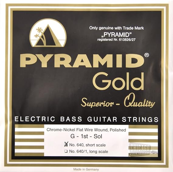 Pyramid Gold Flatwound Short Scale Bass Guitar Strings 40-100
