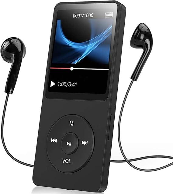 MP3 Player with Bluetooth 5.0, MP4 Player with HD Speaker, FM Radio, Recorder, E-book, Portable HiFi Sound Walkman Music Player, Support Extension128GB with 32G Memory Card