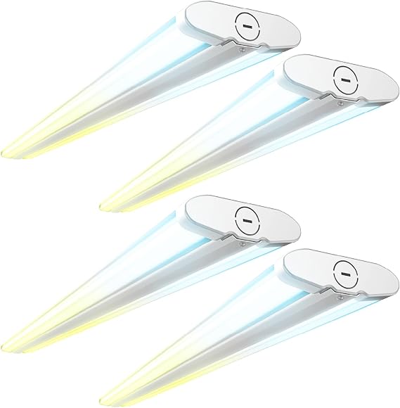Sunco 4 Pack 4FT LED Shop Light Wraparound, Dual Selectable, 3CCT, 50-70W