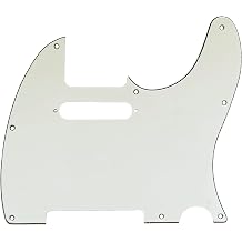 8 Hole Tele Pickguard for USA/Mexican Made Fender American Standard Telecaster Modern Style Electric Guitar, 3Ply White