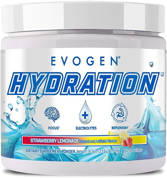Evogen Hydration Sugar-Free Electrolytes | Strawberry Lemonade | 30 Servings