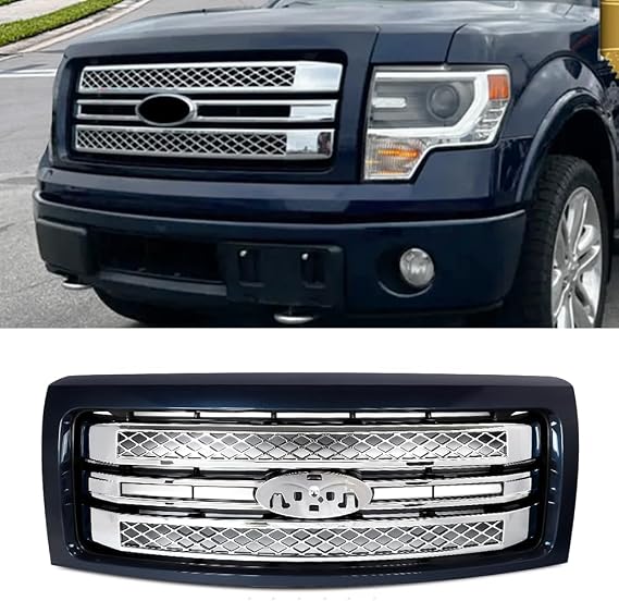 MIC Front Grille Grill Assembly Compatible with 2009-2014 Ford F-150 F150