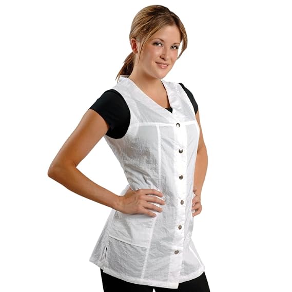 Sleeveless White Salon Smock (M (8))