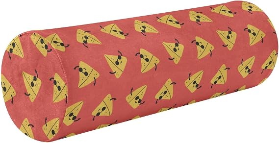 Cool Cartoon Samosa Characters Long Bolster Pillow for Bed Neck Roll Pillow Decorative Round Pillows Decorative Cylinder Bolster Pillow Neck