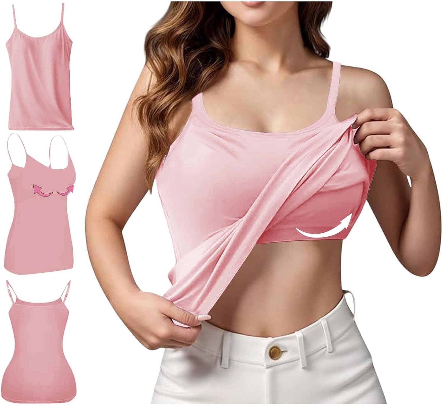 Camisole Tops for Women 2025 Comfy Cotton No Underwire Basic Tank Tops Plus Size Workout Sports Spaghetti Cami Tank