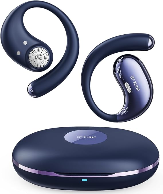 Open Ear Bluetooth Headphones, Ear Hook Headphones, Wireless Ear Buds with Earhooks, Touch Control Earphones Sport Headsets for Running, Hiking & Outdoors