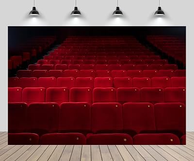 10ftx8ft Cinema Backdrop Movie Night Background Movie Theatre Red Empty Cinema Seat Photography Background Wedding Appointment Photo Shoot Studio Props Wallpaper